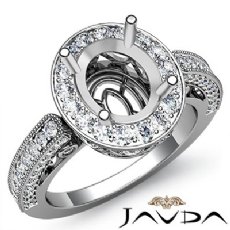 Diamond Engagement Wedding Halo Setting Ring 14k W Gold Oval Semi Mount 1Ct