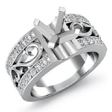 0.55Ct Round Diamond Fashion Wedding Ring 14K White Gold Semi Mount