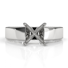 6g cathedral Engagement Ring Solitaire Setting 14k White Gold 4.5m Semi Mount