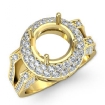 Diamond Engagement Round Ring 18k Yellow Gold Halo Semi Mount 1.1Ct - javda.com 
