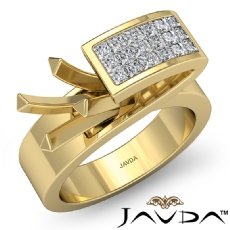 Princess Semi Mount Diamond Engagement Women Ring 14k Gold Yellow (0.55Ct. tw.)