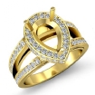 0.7Ct Diamond Engagement Halo Pave Setting Ring Pear Semi Mount 18k Yellow Gold - javda.com 