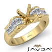 1.2Ct Baguette Semi Mount Diamond Engagement Ring 14k Yellow Gold Invisible - javda.com 