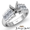 1.45Ct Baguette Semi Mount Diamond Women Engagement Ring Channel 14k White Gold - javda.com 