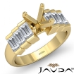 1.45Ct Baguette Semi Mount Diamond Women Engagement Ring Channel 18k Yellow Gold - javda.com 