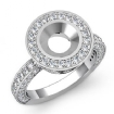 Round Diamond Engagement Bezel Halo Semi Mount Ring 18k White Gold 1.5Ct - javda.com 