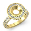 Round Diamond Engagement Bezel Halo Semi Mount Ring 18k Yellow Gold 1.5Ct - javda.com 