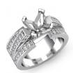 1.25Ct Princess Diamond Semi Mount Engagement Ring 18k White Gold Pave - javda.com 