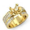 1.25Ct Princess Diamond Semi Mount Engagement Ring 18k Yellow Gold Pave - javda.com 