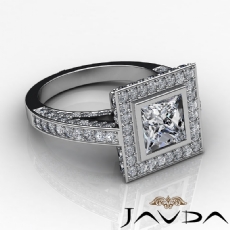 Vintage Halo Style Bezel Set diamond Ring 14k Gold White