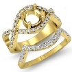 0.87Ct Diamond Curve Shank Engagement Ring Round Bridal Setting 18k Yellow Gold - javda.com 