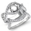 0.87Ct Diamond Curve Shank Engagement Ring Round Bridal Setting 18k White Gold - javda.com 