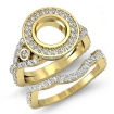 2.1Ct Round Diamond Engagement Halo Pave Setting Ring Bridal Set 18k Yellow Gold - javda.com 