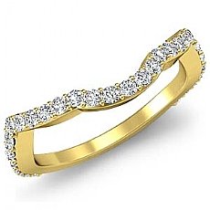 Round Diamond Half wedding Band Matching Set 14k Gold Yellow (0.75Ct. tw.)