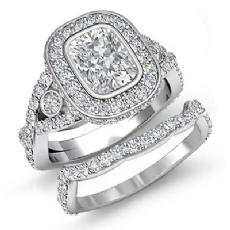 Cross Shank Halo Bridal diamond Ring Platinum 950