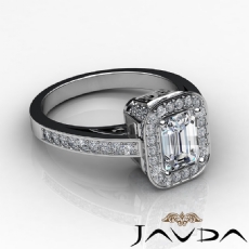 Vintage Halo Sidestone Pave diamond Ring 18k Gold White