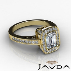 Vintage Halo Sidestone Pave diamond Ring 14k Gold Yellow