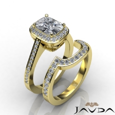 Filigree Halo Bridal Set diamond Ring 18k Gold Yellow