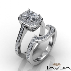 Filigree Halo Bridal Set diamond Ring 14k Gold White
