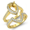 0.92Ct Diamond Engagement Halo Ring Setting Pear Bridal Sets 18k Yellow Gold - javda.com 