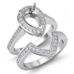 0.92Ct Diamond Engagement Halo Ring Setting Pear Bridal Sets 14k White Gold - javda.com 