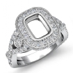 1.4Ct Halo Diamond Engagement Cushion Semi Mount Ring Platinum 950 - javda.com 