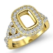 1.4Ct Halo Diamond Engagement Cushion Semi Mount Ring 18k Yellow Gold - javda.com 
