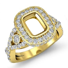 Halo Diamond Engagement Cushion Semi Mount Ring 18k Gold Yellow (1.4Ct. tw.)