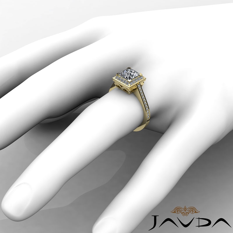 Halo Style Filigree Pave Set diamond Ring 18k Gold Yellow