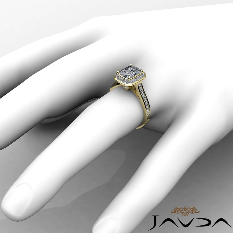 Halo Pave Set Bezel diamond Ring 14k Gold Yellow