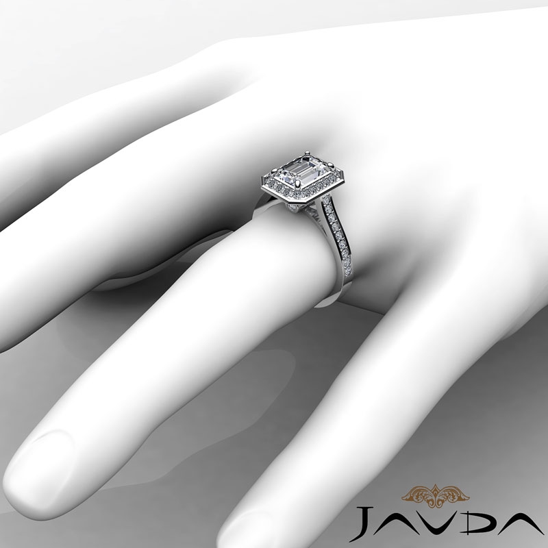 Halo Pave Setting Bezel diamond Ring 14k Gold White