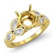 1Ct Marquise Diamond Engagement Bezel Setting Ring 14k Yellow Gold Round Semi Mount - javda.com 