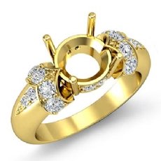 Round Diamond Solitaire Engagement Ring 18k Gold Yellow Semi Mount (0.35Ct. tw.)