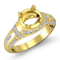 Round Princess Diamond Engagement Setting 18k Gold Yellow Ring (0.25Ct. tw.)