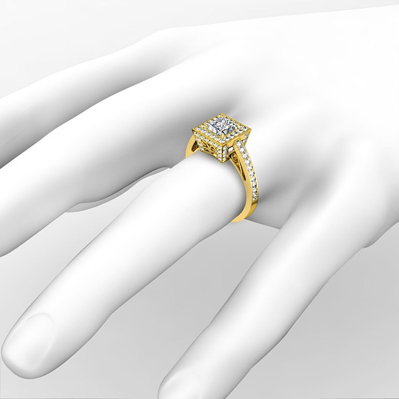 Channel Set Halo Filigree diamond Hot Deals 14k Gold Yellow