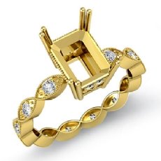 Diamond Engagement Eternity Ring Setting 14k Gold Yellow Radiant Semi Mount (0.2Ct. tw.)