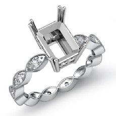 0.2Ct Diamond Engagement Eternity Ring Setting 14K White Gold Radiant Semi Mount