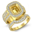 2.3Ct Diamond Engagement Ring Bridal Sets 14k Yellow Gold Cushion Semi Mount - javda.com 