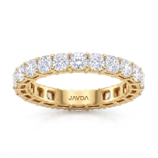 Cushion Lab Grown Diamond Shared Prong Women Wedding Band 18k Gold Yellow  (3.4Ct. tw.)