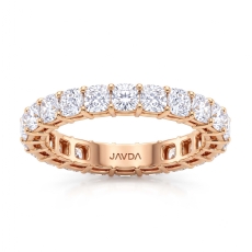 Cushion Lab Grown Diamond Shared Prong Women Wedding Band 14k Rose Gold  (3.4Ct. tw.)