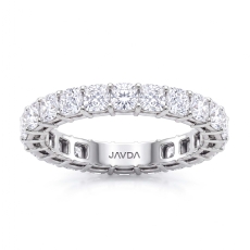 Cushion Lab Grown Diamond Shared Prong Women Wedding Band 14k White Gold 3.4 ctw.