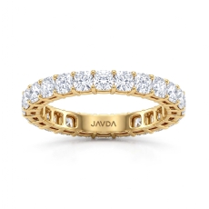 Women Wedding Band Cushion Lab Grown Diamond Shared Prong 18k Gold Yellow  (2.7Ct. tw.)