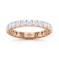 Women Wedding Band Cushion Lab Grown Diamond Shared Prong 14k Rose Gold  (2.7Ct. tw.)
