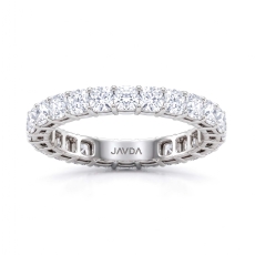 Women Wedding Band Cushion Lab Grown Diamond Shared Prong 14k White Gold 2.70Ctw