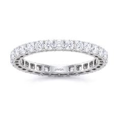 Cushion Lab Grown Diamond Shared Prong Women Wedding Band 14k White Gold 1.90Ctw