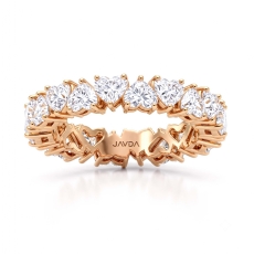 Heart Shared Prong Women's Wedding Band Lab Grown Diamond 14k Rose Gold  (3.8Ct. tw.)