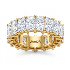 Radiant Lab Grown Diamond Shared Prong Women Eternity Wedding Band 14k Gold Yellow  (8.5Ct. tw.)