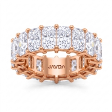 Radiant Lab Grown Diamond Shared Prong Women Eternity Wedding Band 14k Rose Gold  (8.5Ct. tw.)