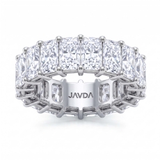 Radiant Lab Grown Diamond Shared Prong Women Wedding Band 14k White Gold 8.50Ctw