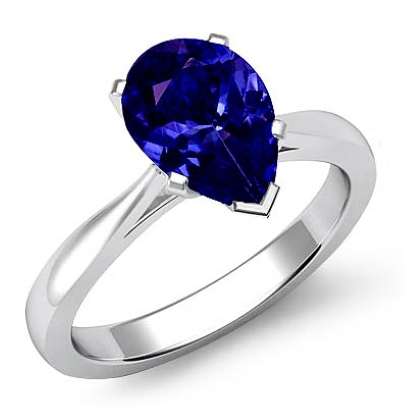  Pear diamond  Ring in 14k Gold White